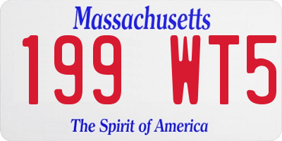 MA license plate 199WT5
