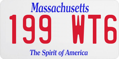 MA license plate 199WT6
