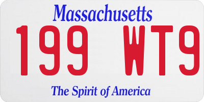MA license plate 199WT9