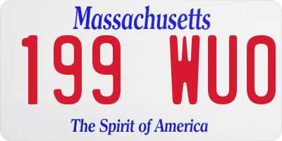 MA license plate 199WU0