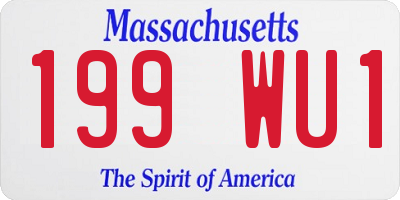 MA license plate 199WU1