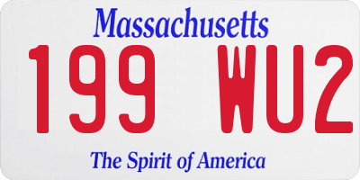 MA license plate 199WU2