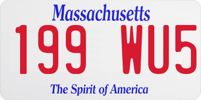 MA license plate 199WU5