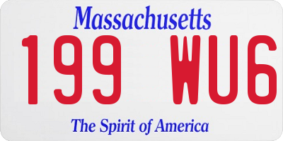 MA license plate 199WU6