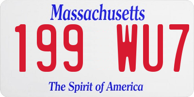 MA license plate 199WU7