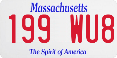 MA license plate 199WU8