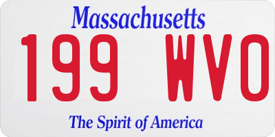 MA license plate 199WV0
