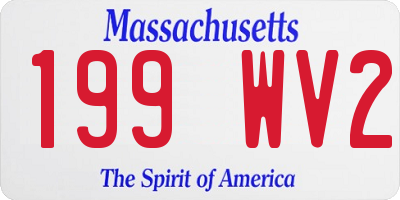 MA license plate 199WV2
