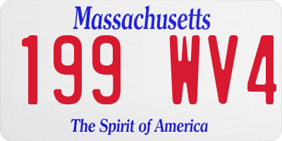 MA license plate 199WV4