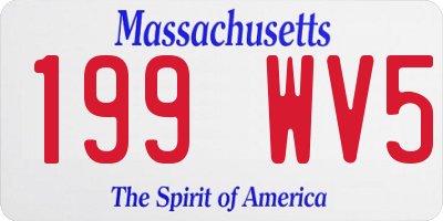 MA license plate 199WV5