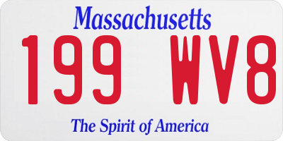 MA license plate 199WV8