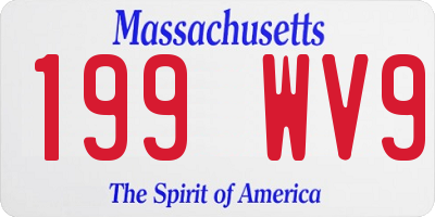 MA license plate 199WV9