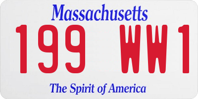 MA license plate 199WW1
