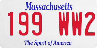 MA license plate 199WW2