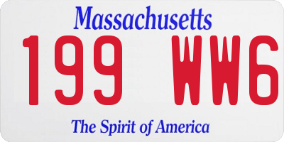 MA license plate 199WW6