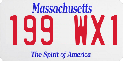 MA license plate 199WX1