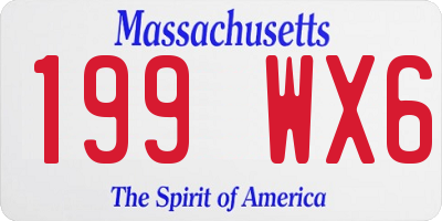 MA license plate 199WX6