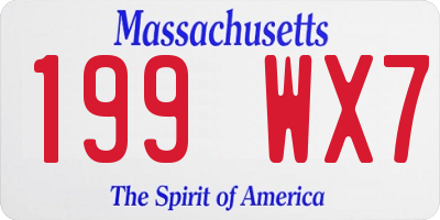 MA license plate 199WX7