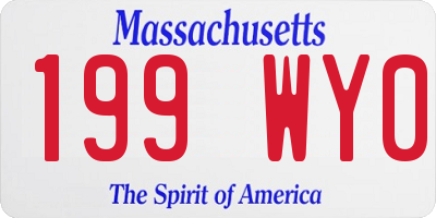 MA license plate 199WY0