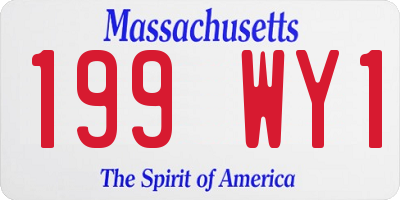 MA license plate 199WY1