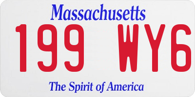 MA license plate 199WY6