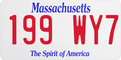 MA license plate 199WY7
