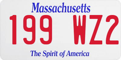 MA license plate 199WZ2
