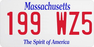 MA license plate 199WZ5