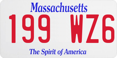 MA license plate 199WZ6