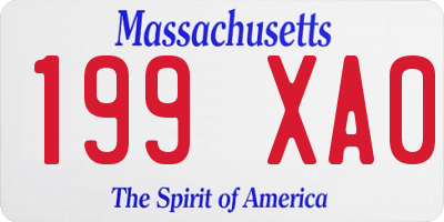 MA license plate 199XA0
