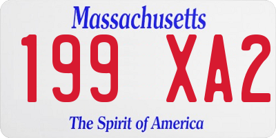 MA license plate 199XA2