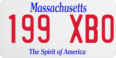 MA license plate 199XB0
