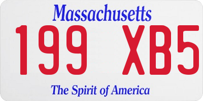 MA license plate 199XB5