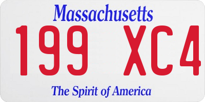 MA license plate 199XC4