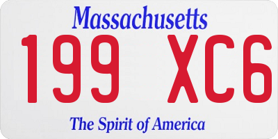 MA license plate 199XC6
