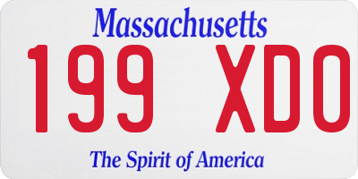 MA license plate 199XD0