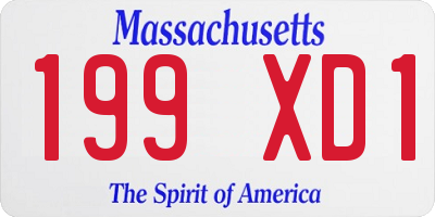 MA license plate 199XD1