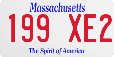 MA license plate 199XE2