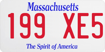 MA license plate 199XE5