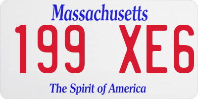 MA license plate 199XE6