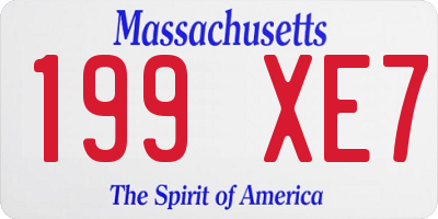 MA license plate 199XE7