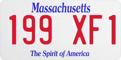 MA license plate 199XF1