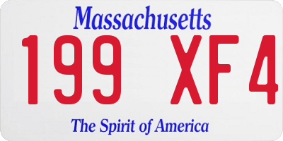 MA license plate 199XF4