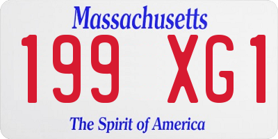 MA license plate 199XG1