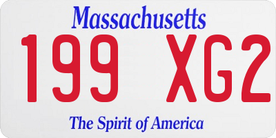MA license plate 199XG2