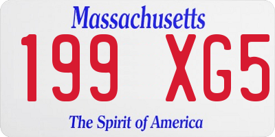 MA license plate 199XG5