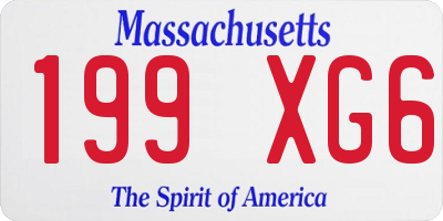 MA license plate 199XG6
