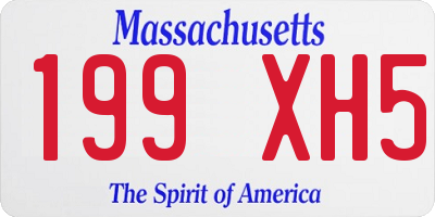 MA license plate 199XH5