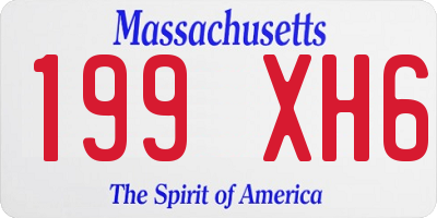 MA license plate 199XH6
