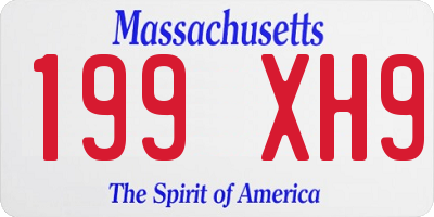 MA license plate 199XH9